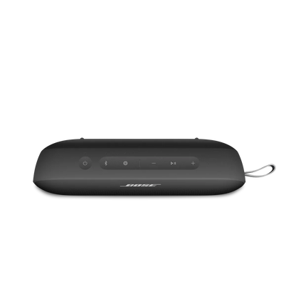 Black speaker on a white background