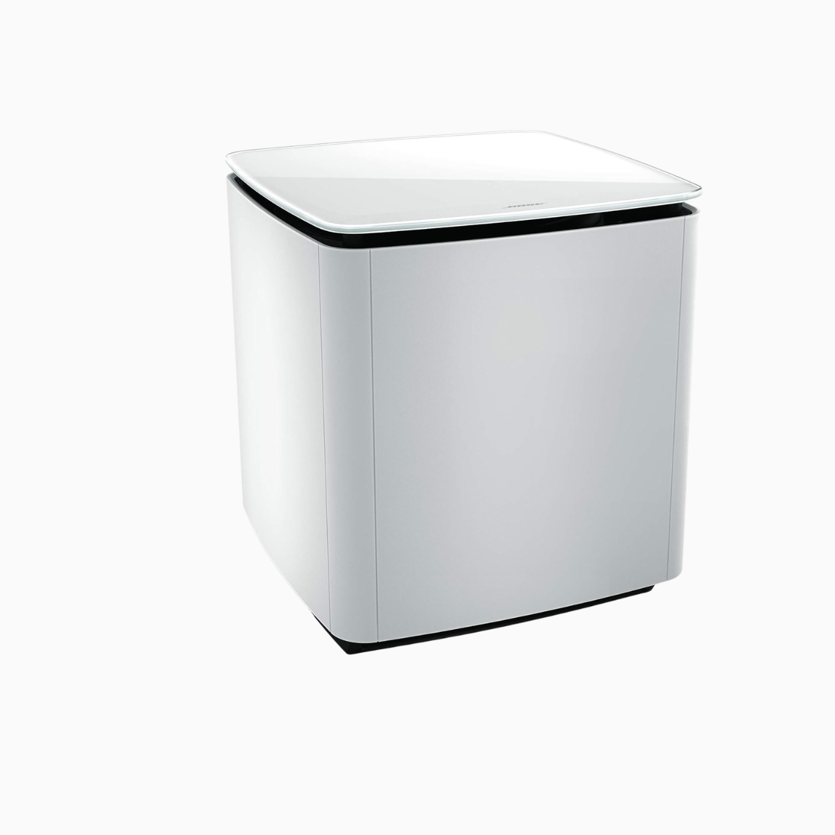Bose Subwoofer with a glass lid on a white background