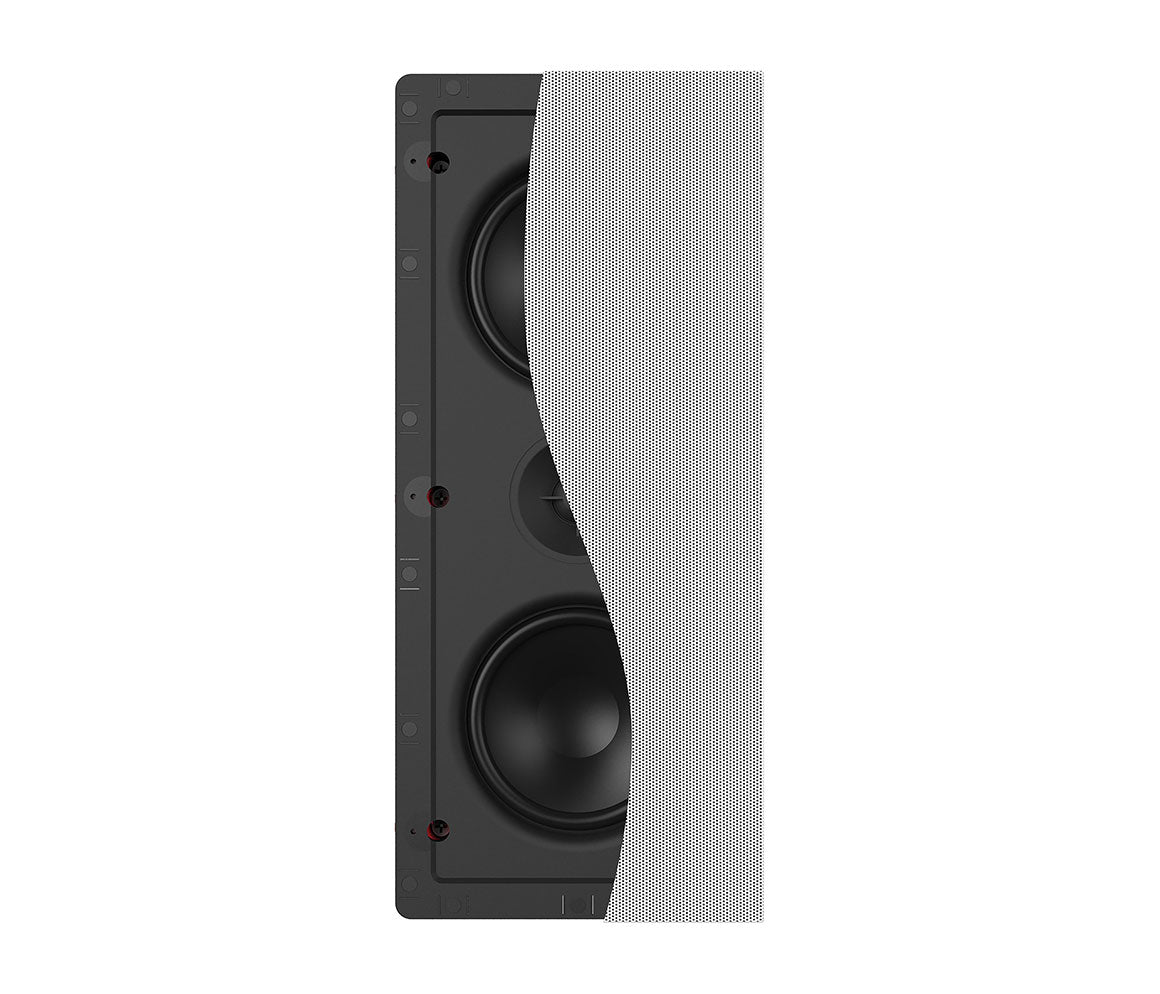 Ceiling speaker with black grille on a white background