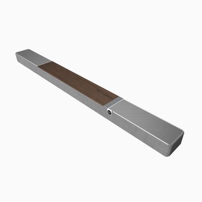 Long soundbar ends on a white background