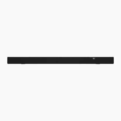 Black soundbar on a white background