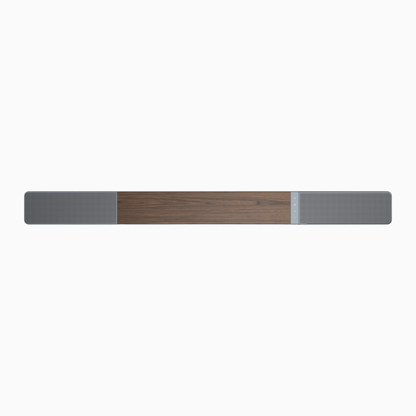 Rectangular object with gray ends and a wooden center on a white background