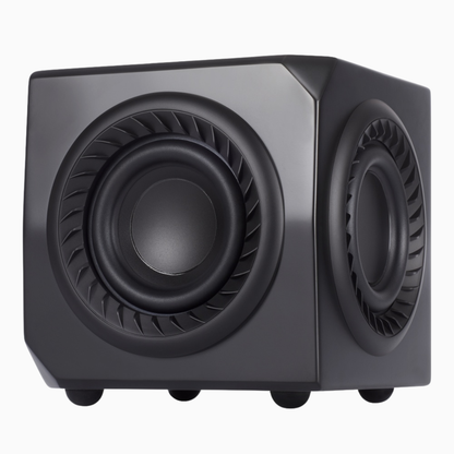 Black speaker on a white background