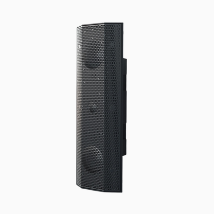 Black speaker on a white background