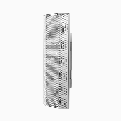 Metallic honeycomb filter on a white background
