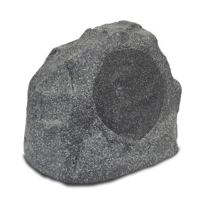 Rustic stone-like outdoor speaker on a white background