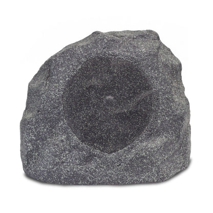 Rustic stone-like outdoor speaker on a white background