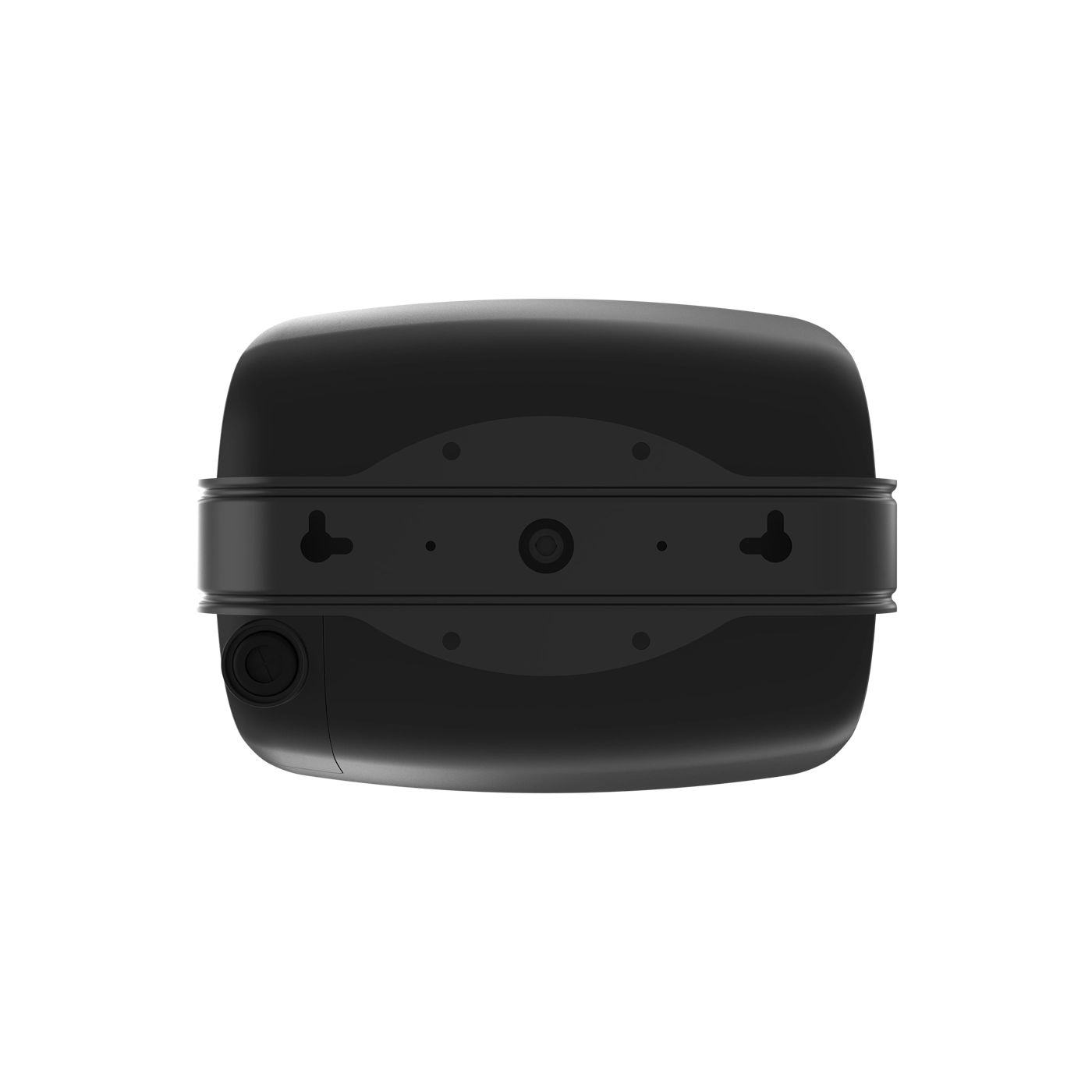 Black electronic device on a white background