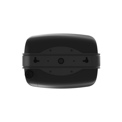 Black electronic device on a white background