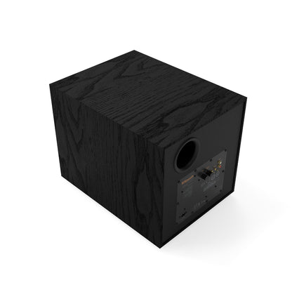 Black subwoofer on a white background