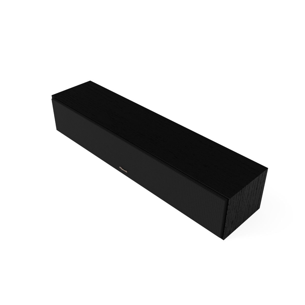 Black rectangular soundbar on a white background