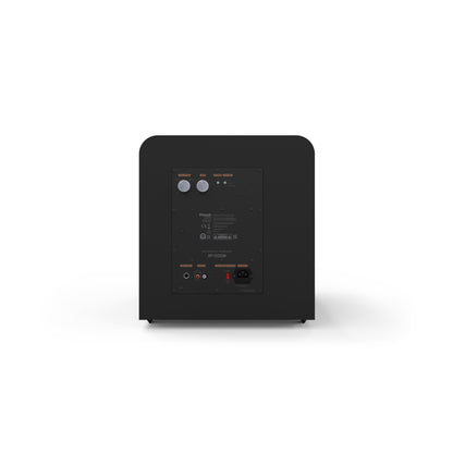 Black electronic device with control panel on a white background