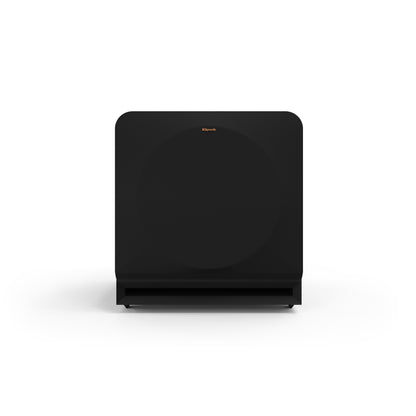 Black subwoofer on a white background