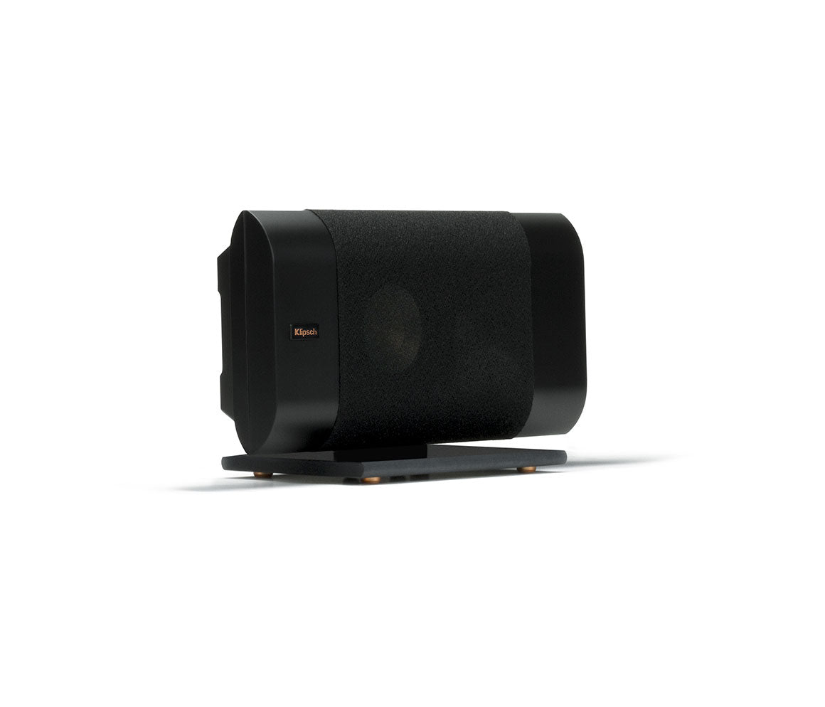 Black speaker on a white background