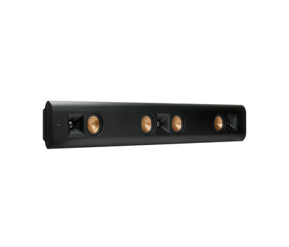 Black electronic device with multiple components on a white background
