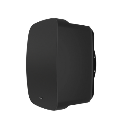 Black speaker on a white background