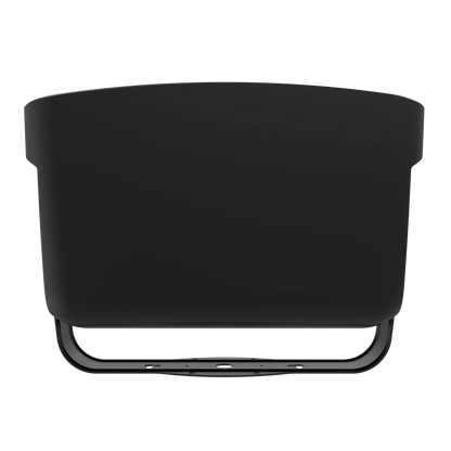 Black metal chair backrest on a white background