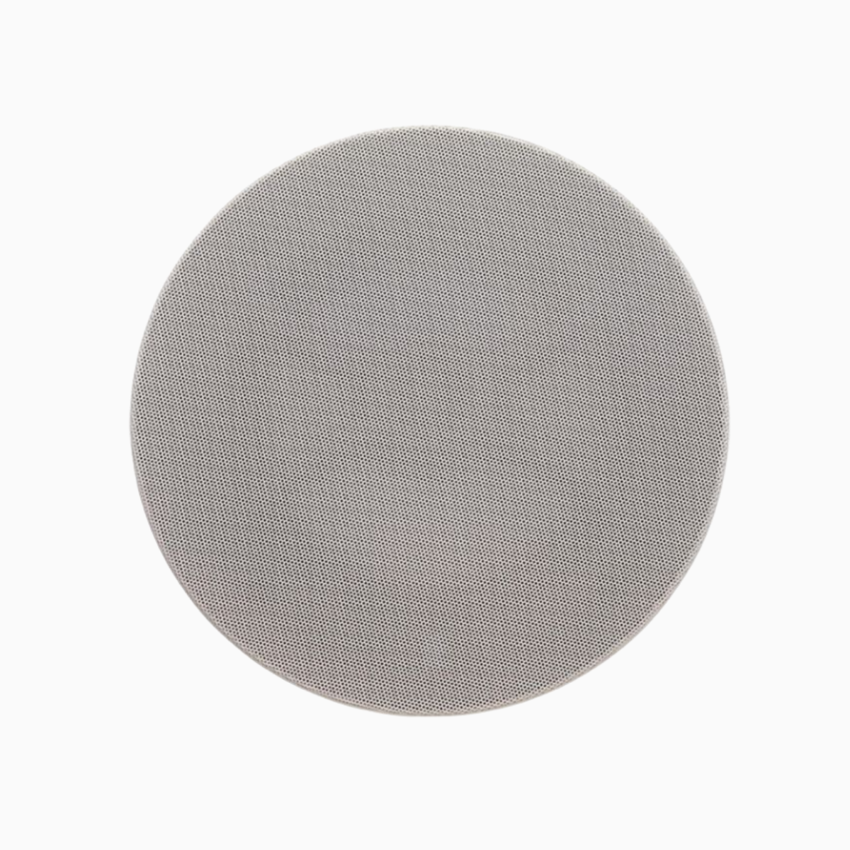 Round gray textured mat on a white background
