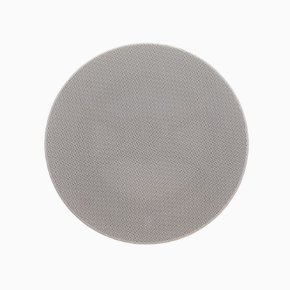 Round gray textured mat on a white background
