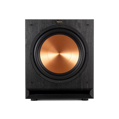 Subwoofer with a bronze cone on a white background