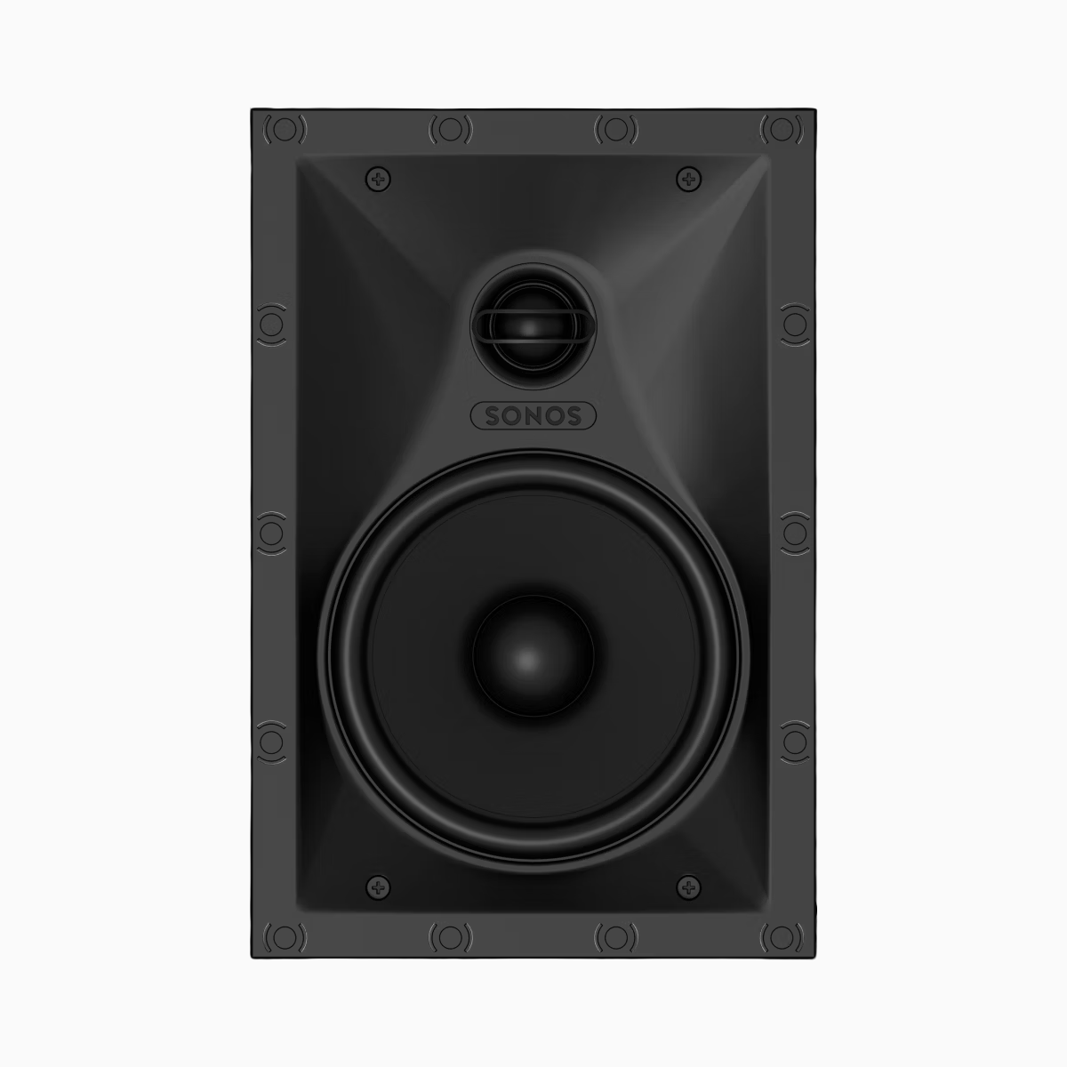 Black Sonos speaker on a white background
