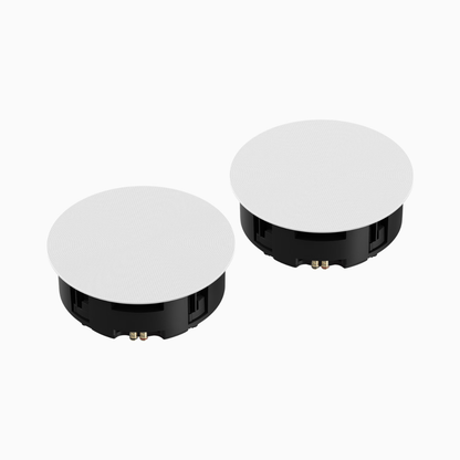 Two round black and white devices on a white background