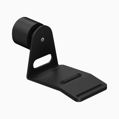 Black adjustable phone stand on a white background