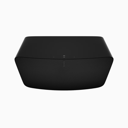 Black electronic device with 'Sonos' branding on a white background