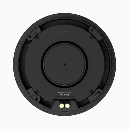 Black Sonance in-ceiling speaker on a white background