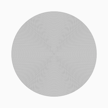 Circular pattern with black dots on a white background
