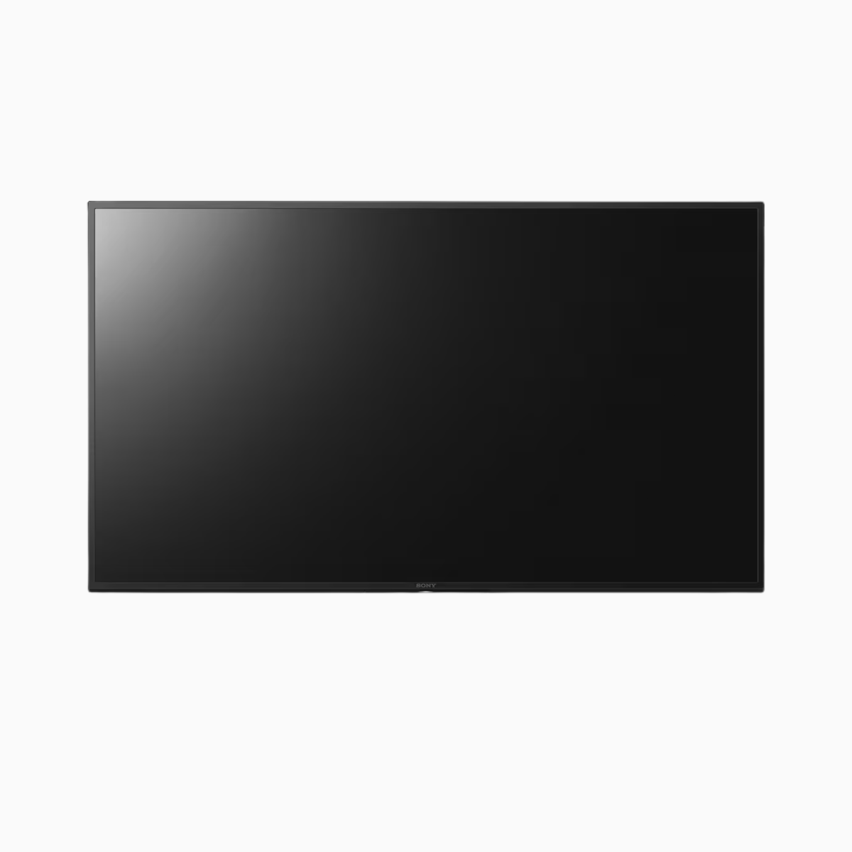 Black flat-screen TV on a white background