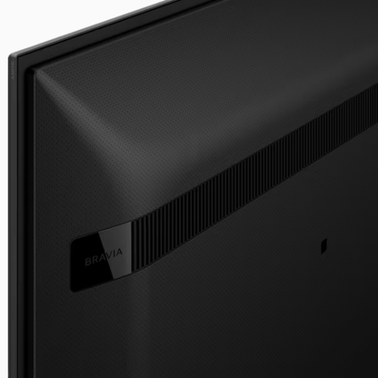 Close-up of a black television screen with 'Bravia' branding.