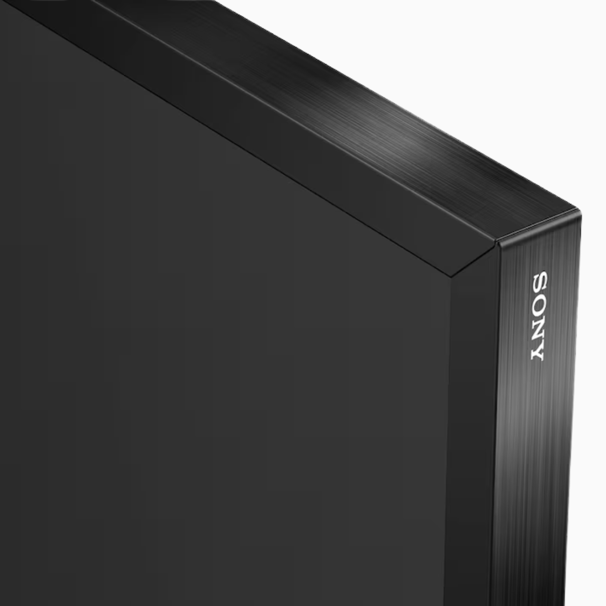 Close-up of a black electronic device with 'Sony' branding on a white background