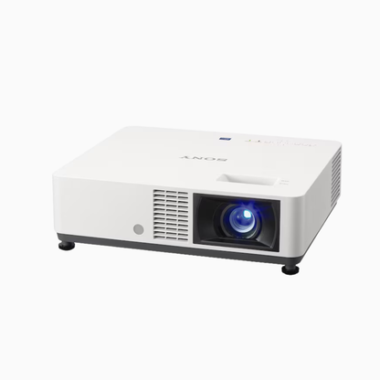 White projector with blue light on a white background