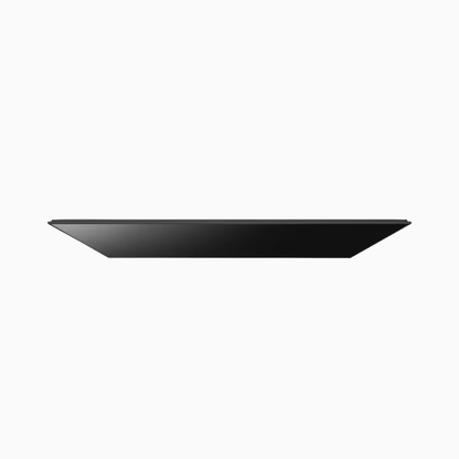 Black rectangular object on a white background