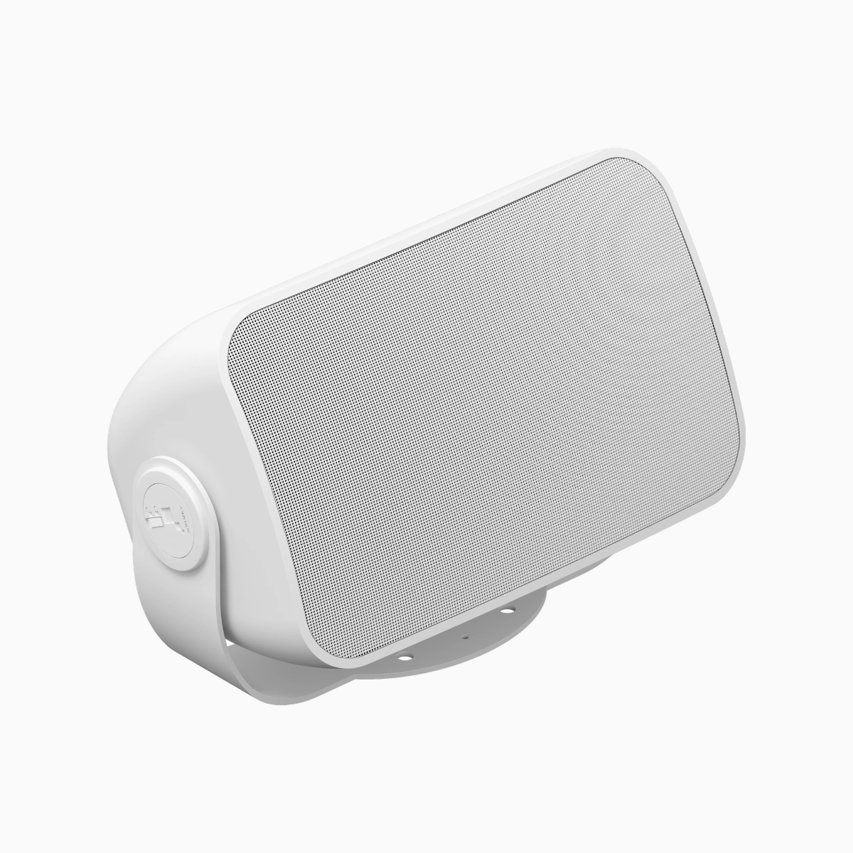 White outdoor speaker on a white background
